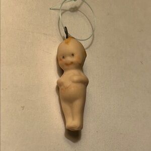 Vintage Ceramic miniature Kewpie Doll Charm blue wings